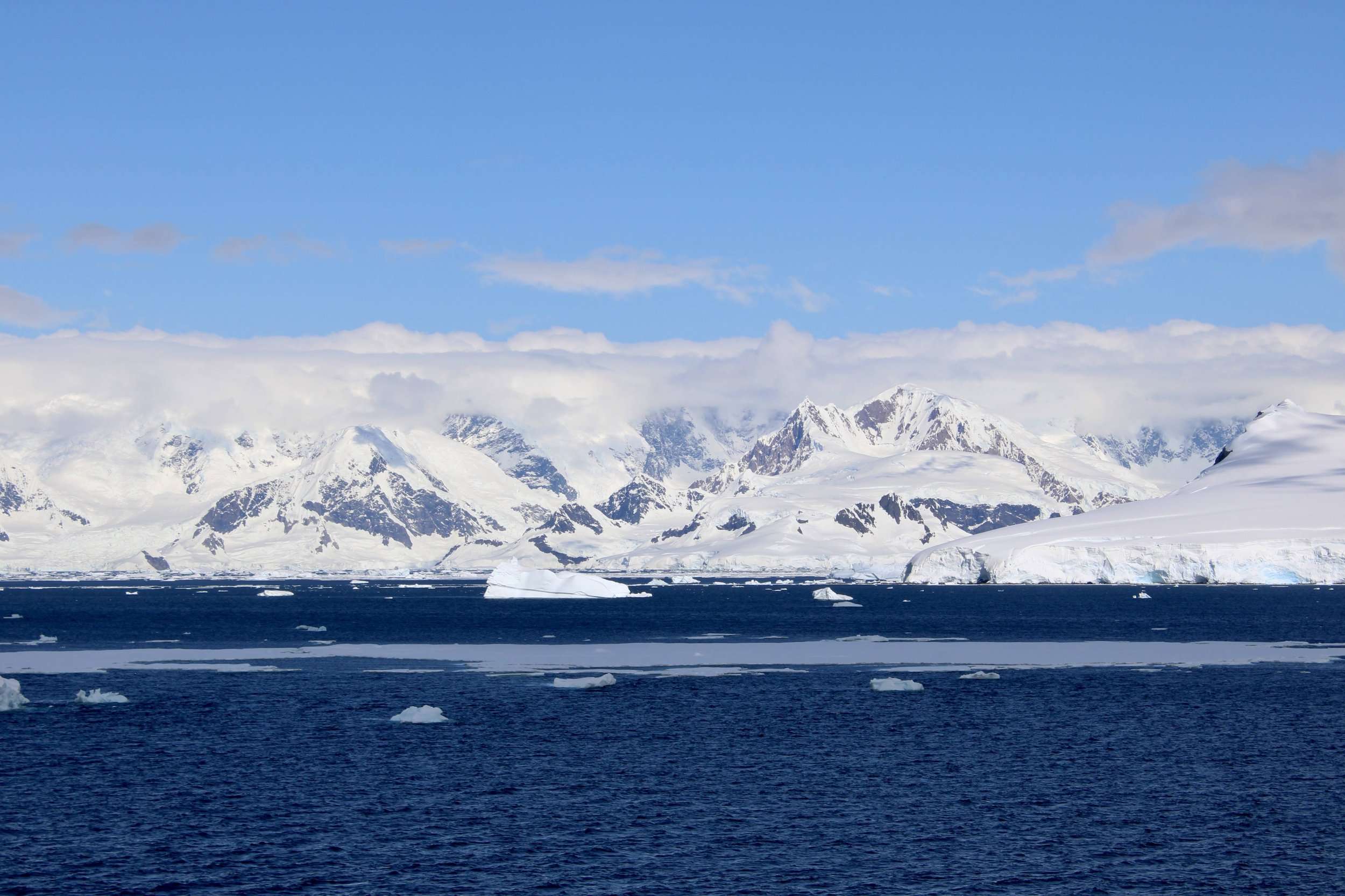 Antarctic Peninsula With Low Clouds