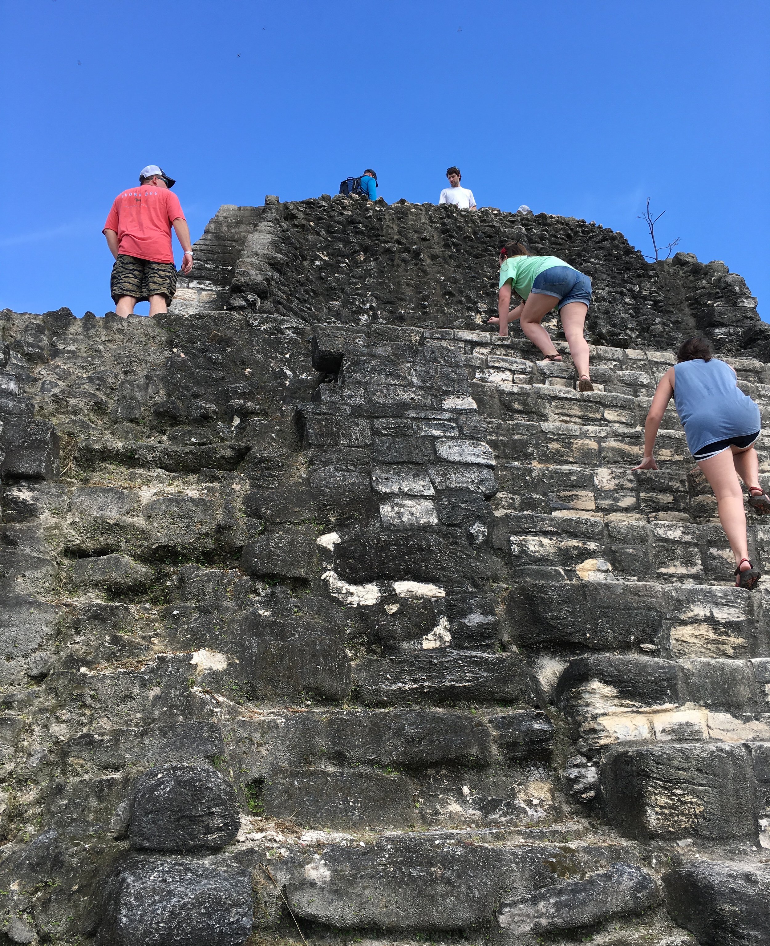 Close Up of climbers making their way to the top.