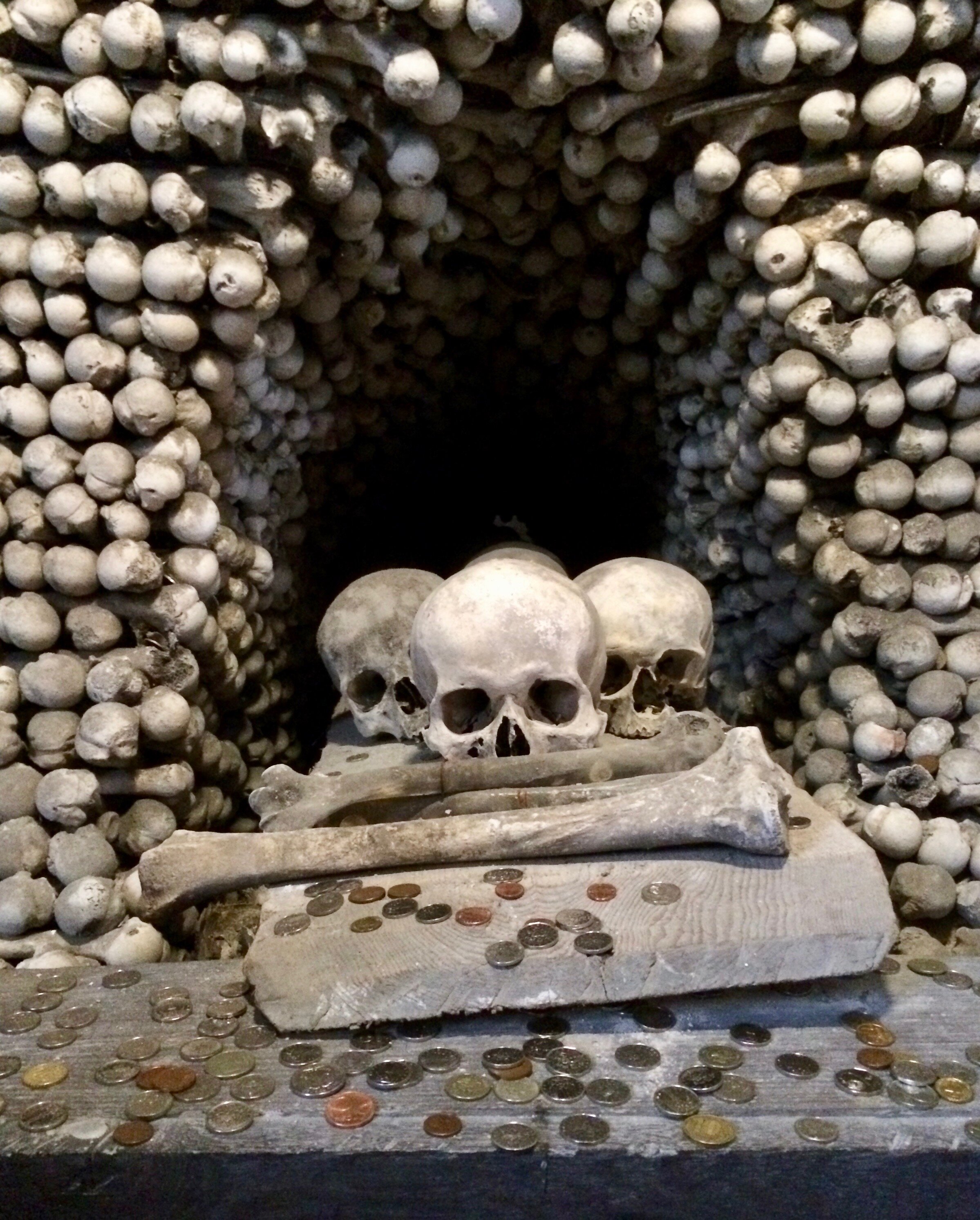 Coin Donations in Kutna Hora Bone Church