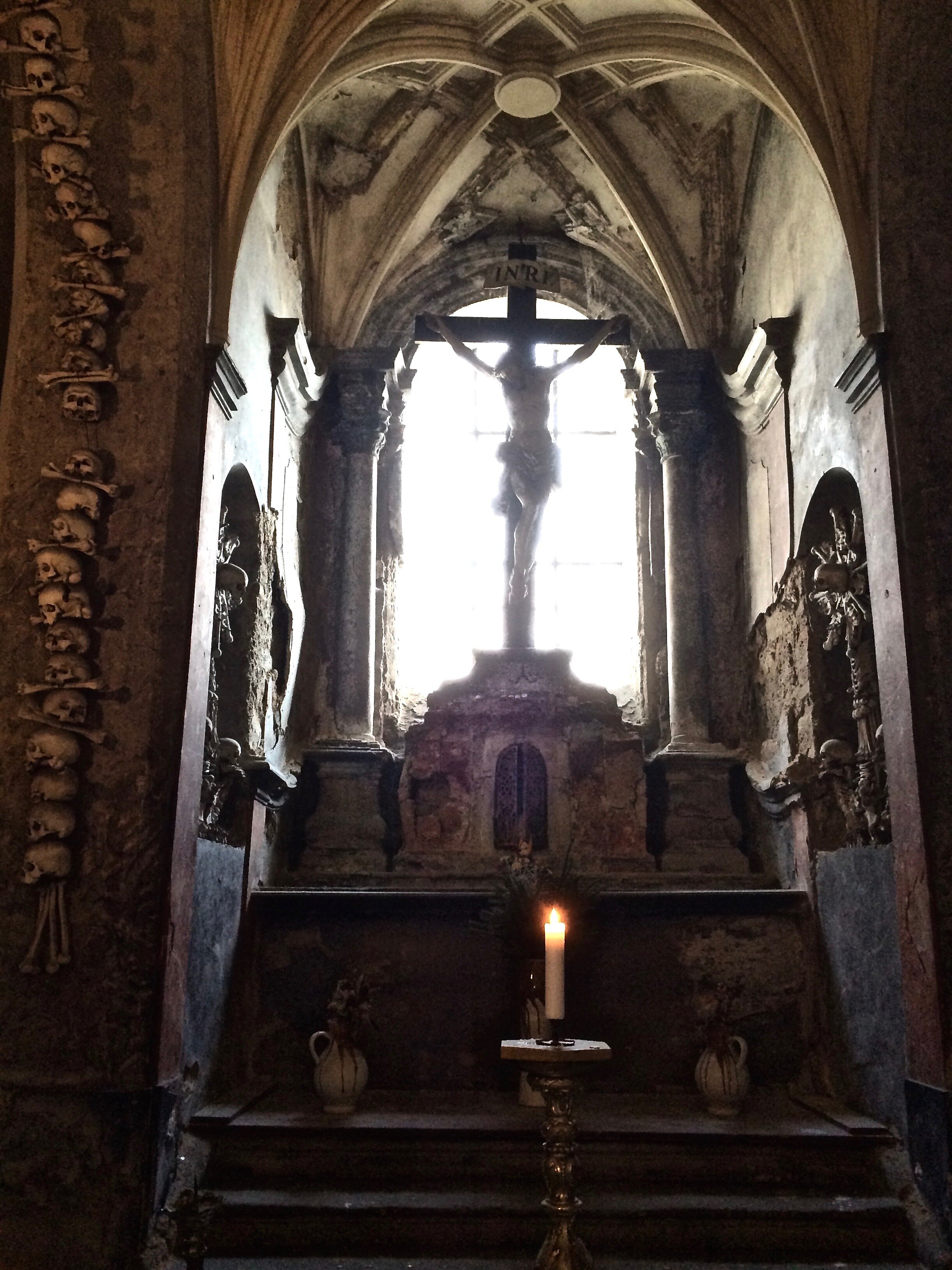 The Altar Inside the Church of Bones, Czech Republic