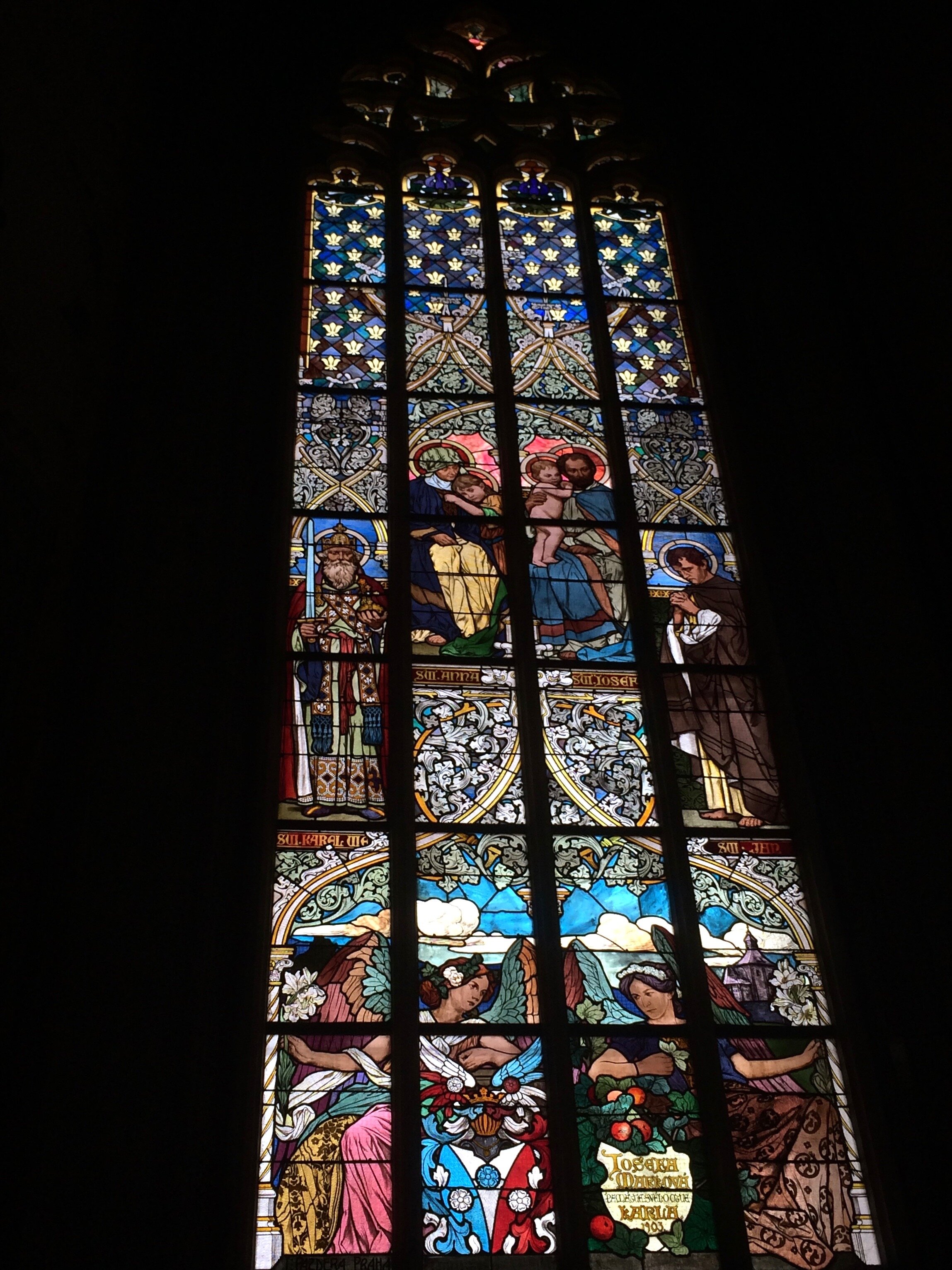 Stained glass depicting emperor Franz Joseph I