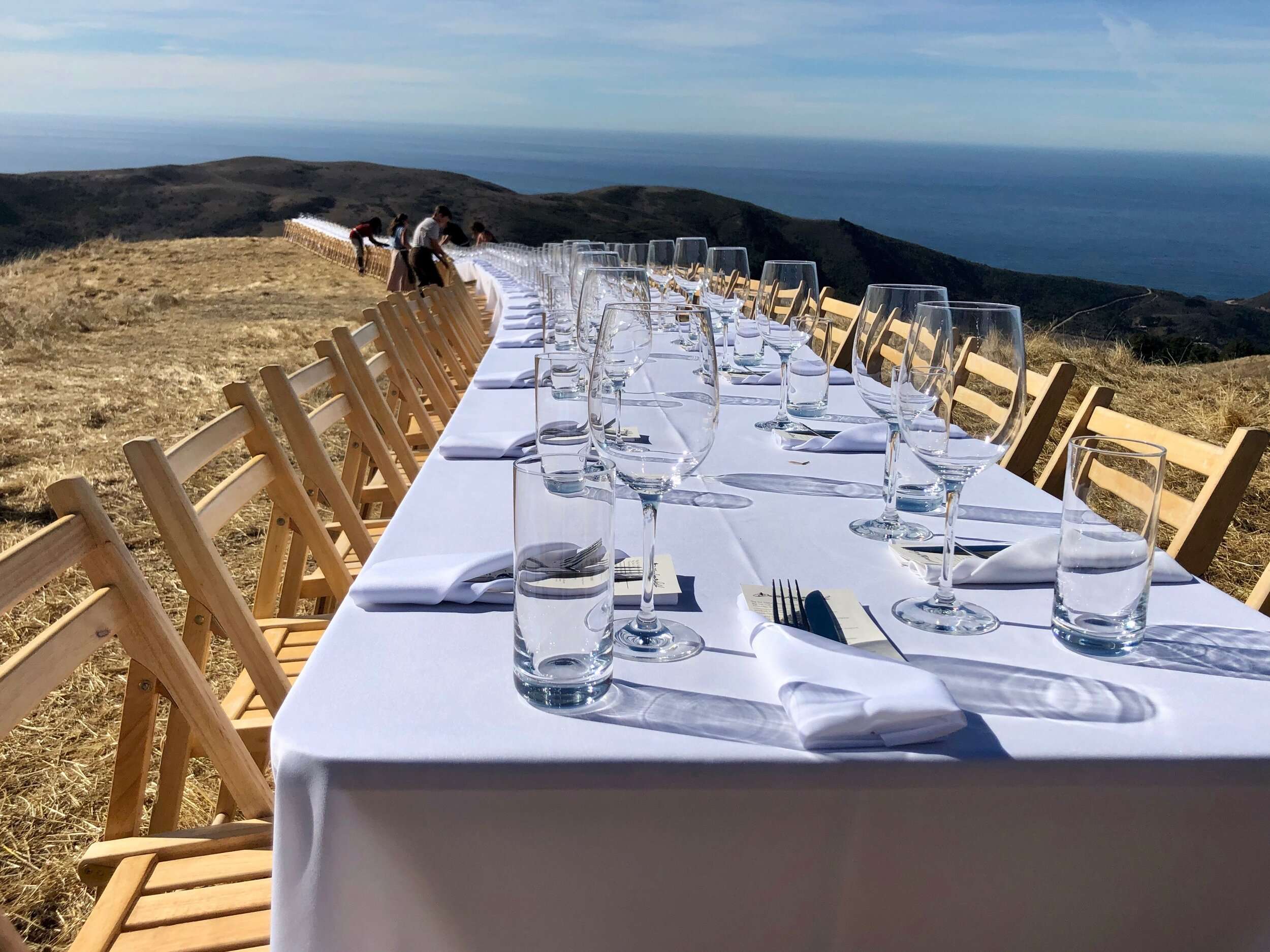 Outstanding in the Field Long Table Set Up