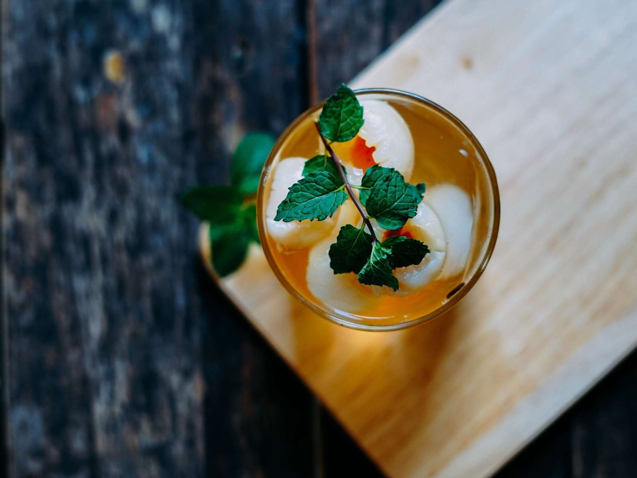 Long Island Iced Tea, with a sprig of garnish to make it seem classy.