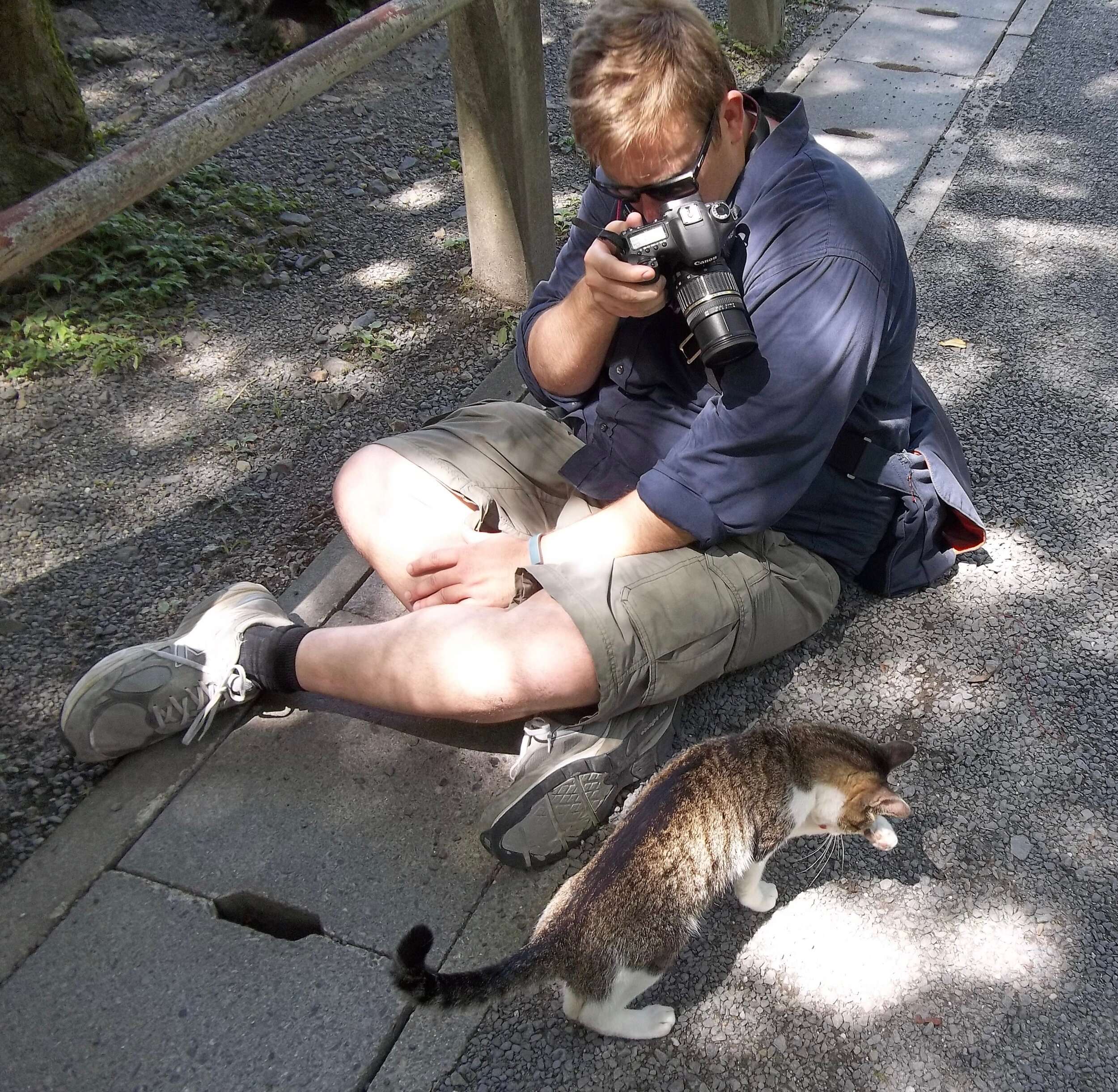 Jim Snapping Pictures of Cats In Kyoto