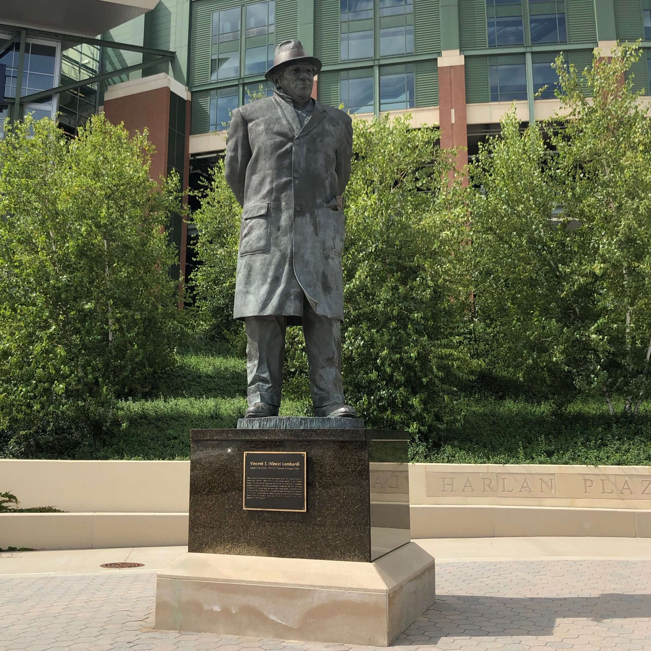 Statue of legendary coach Vince Lombardi.