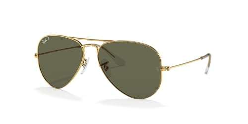 Gold Ray-Ban Classic Aviator polarized sunglasses